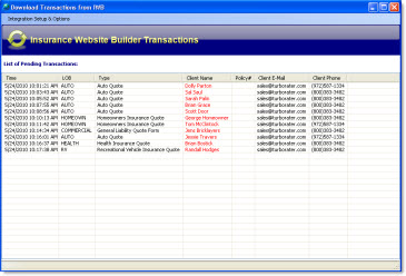 Insurance Website Builder Integration Screen