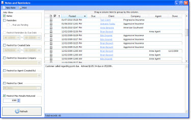 Notes and Reminders Section